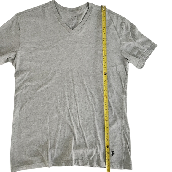 POLO RALPH LAUREN mens Slim Fit v-neck gray 100% cotton large - Picture 5 of 7